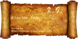 Kiszler Iván névjegykártya