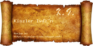 Kiszler Iván névjegykártya